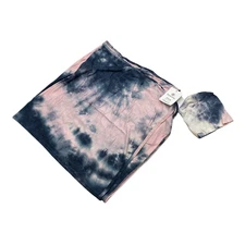 Bazzle Baby Blue/Pink Tie-Dye Forever Swaddle Blanket and Beanie Set
