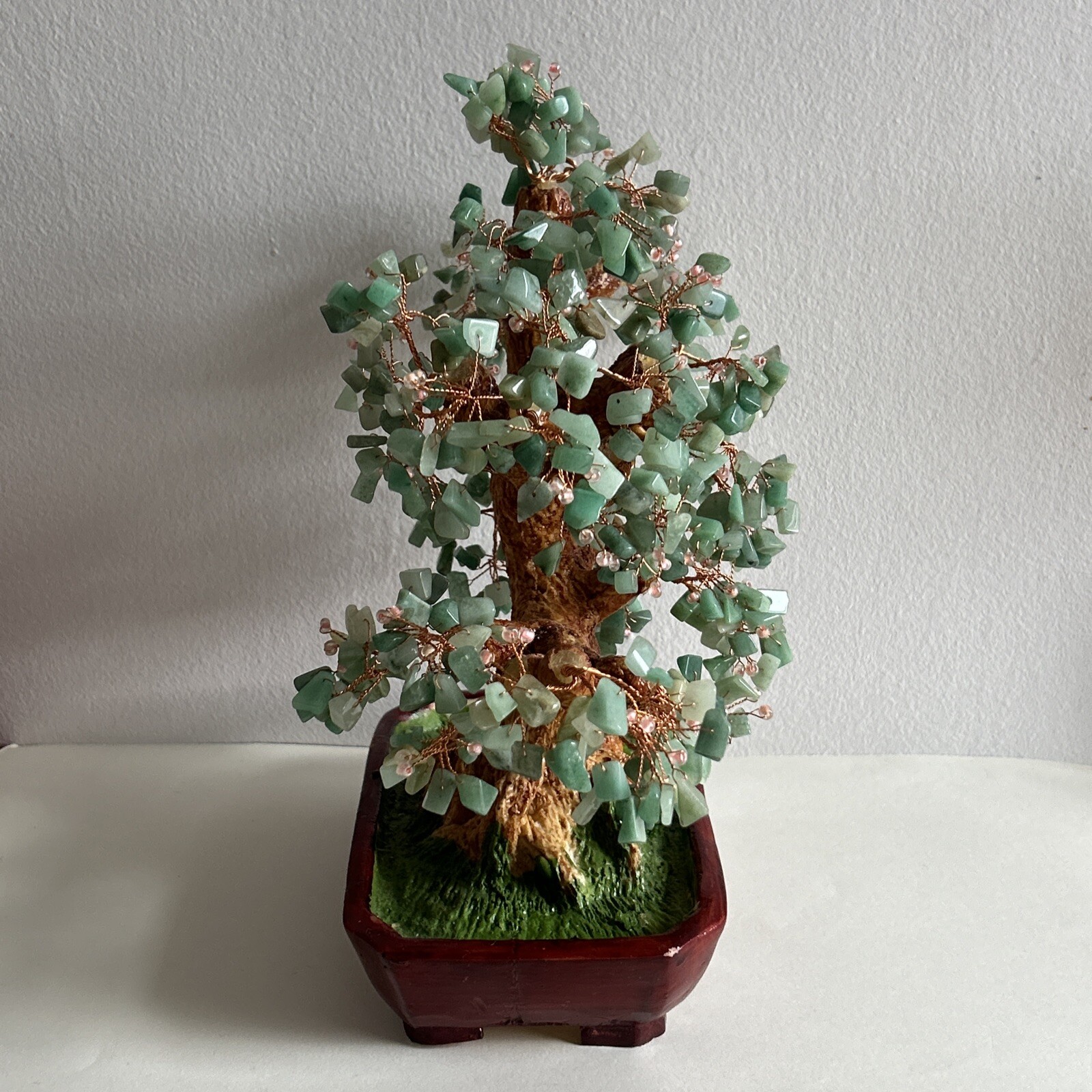 Large Jade Gemstone Bonsai Tree For Good Luck 11" Tall eBay