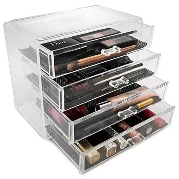 Acrylic Makeup and Jewelry Organizer,4 Drawers, Clear Accessory Organizer