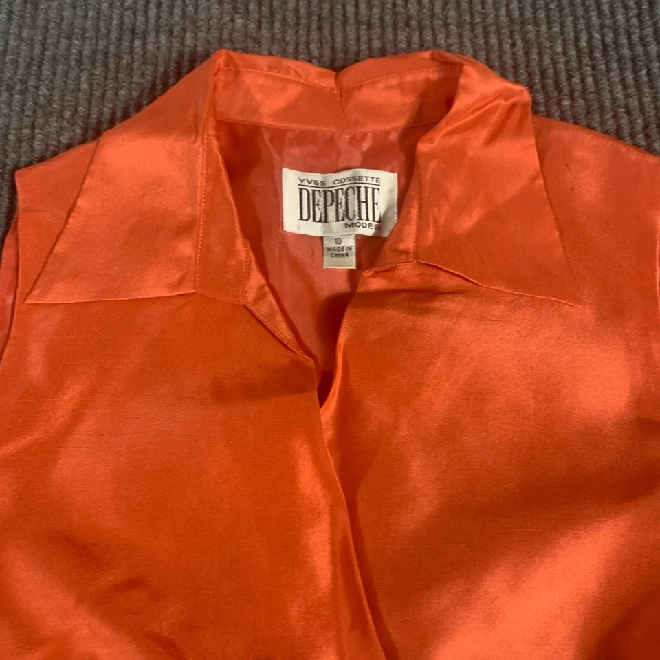 Top De Colección DEPECHE MODE por Yves Cossette Para Mujer 10 Rosa Seda Envolvente Atar Retro Años 90 Foto 2 de 4