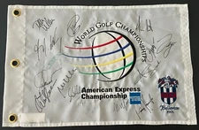 2001 WGC AMERICAN EXPRESS CHAMPIONSHIP FIELD FLAG SIGNED x15 CANCELED EVENT 9/11