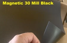 1 ROLL 24" width x 3 FEET 30 Mil.  Magnetic Sign Sheet Cars  Black Black