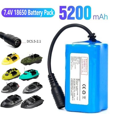 7.4V Battery 12000mAh Rechargeable Battery Fishing Bait RC Boat