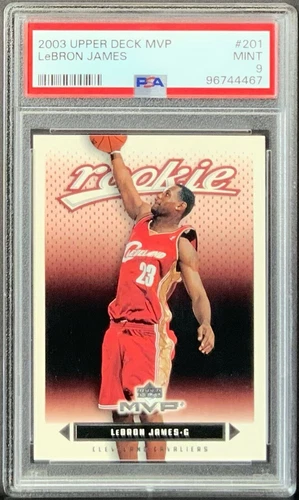 LeBron James, Rookie Card, 2003 Upper Deck MVP #201, PSA 9 - MINT