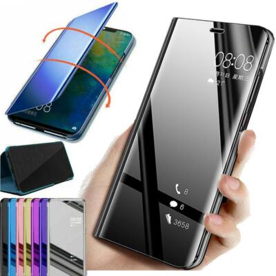 Pour Huawei P Smart P20 P30 Lite Miroir intelligent étui en cuir à rabat  coque | eBay