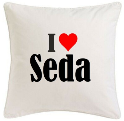 KISSENBEZUG I LOVE SEDA 40CMX40CM AUS MIKROFASER