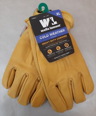 Wells Lamont Cold Weather Heavy Duty Cowhide Warm Thinsulate Gloves Size XL