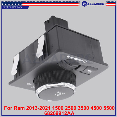 Headlamp Headlight Switch New for 2013-2021 Ram 1500 2500 3500 4500 5500 HLS1685