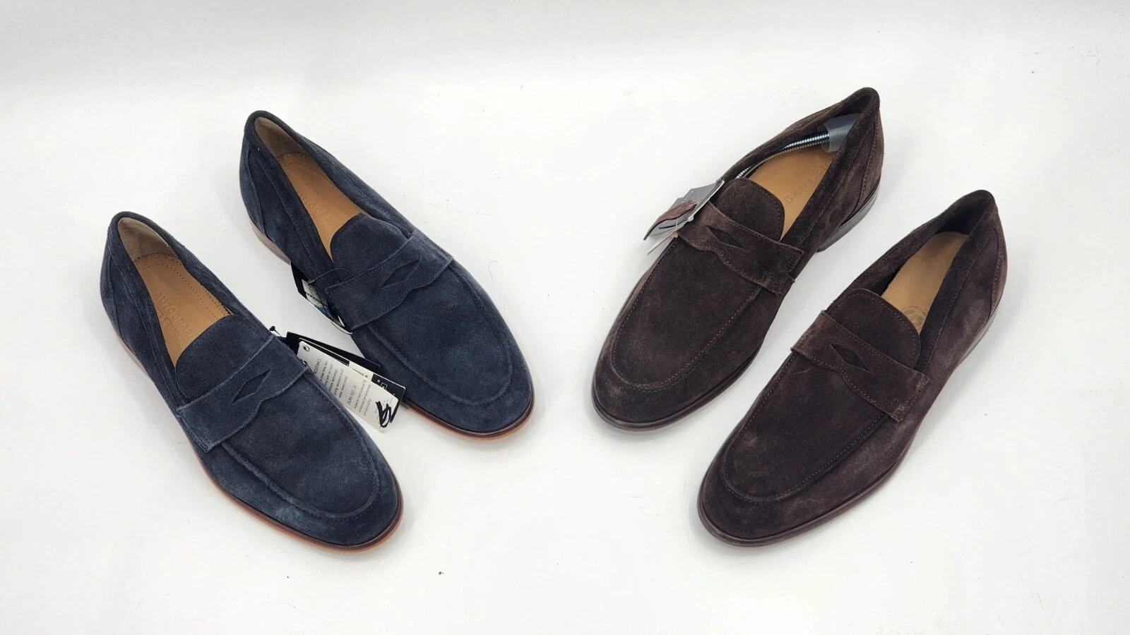 Marks & Spencer Autograph Men’s Navy & Brown Suede Slip-On Loafers RRP £59.00