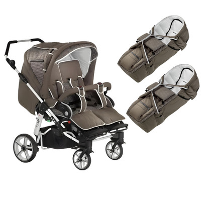 Hartan ZX II Zwillingskinderwagen zwei Babyschalen und unabhängige Sitzeinheiten EX-Display!