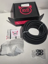 Evil Energy 6AN Nylon Braided Fuel Line Kit With Hose Fittings CPE 20FT Black