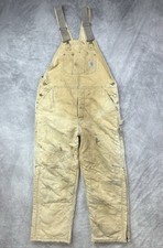 Vintage Carhartt Overalls R03 BRN Bib Double Knee Size 38x30