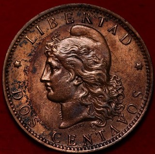 1893 Argentina 2 Centavos Foreign Coin