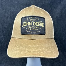 John Deere Tractors Plows Moline Illinois Brown Snapback Hat Cap Inside Graphic