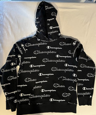 Champion Youth Boys Long-Sleeve Pullover All-over Print Hooded Sweatshirt Large