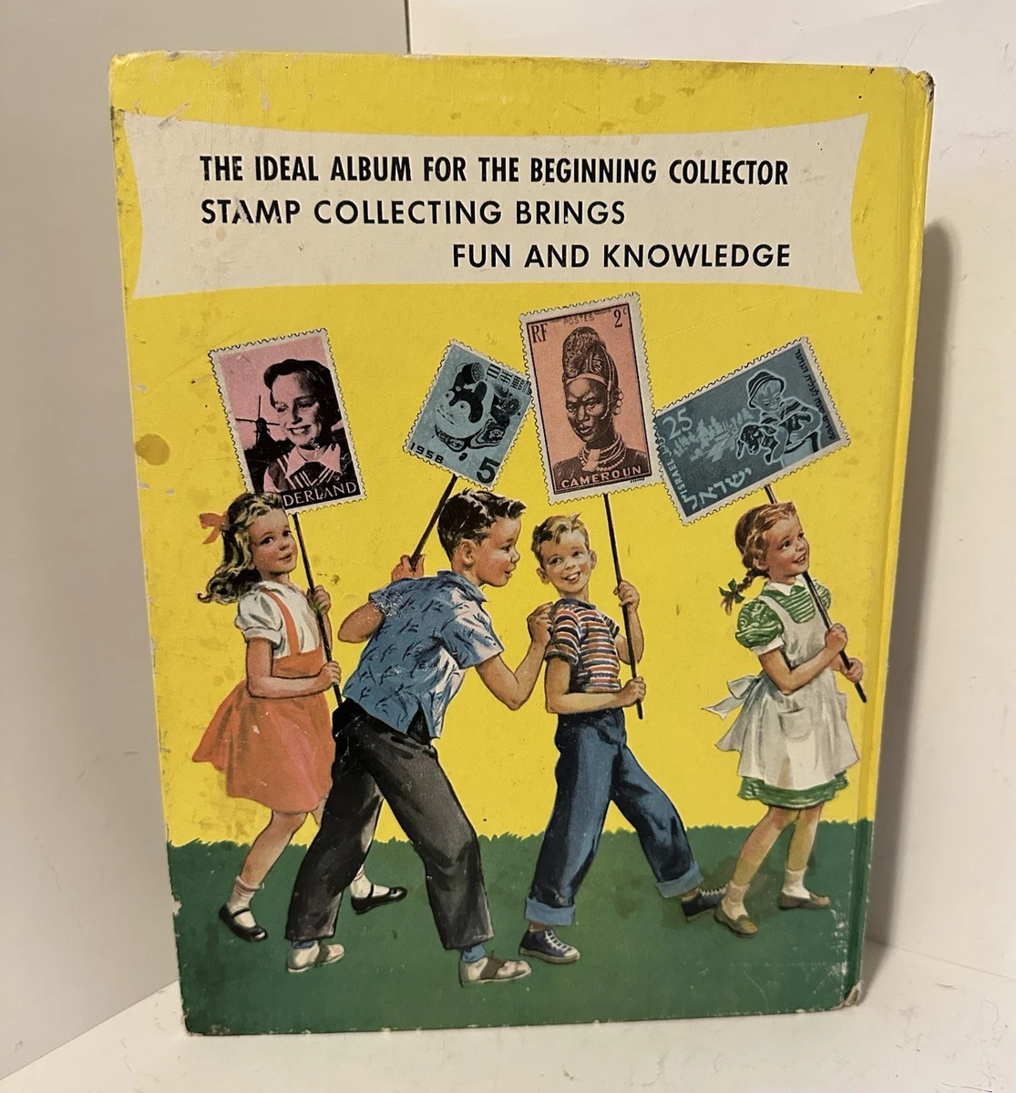 Vintage HB “My First Stamp Album”  c 1960 Minkus Publications-Bonus Box Stamps