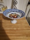 Hand-Painted Porcelain Fruit Pedestal Compote Dish Vintage 8” x 4 1/2" — photo 5