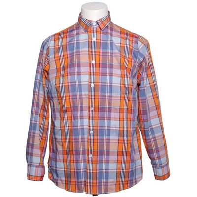 Walbusch, Businesshemd, Größe: 44, Orange/Blau/Mehrfarbig, Baumwolle #Ytg