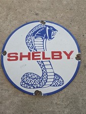 Vintage Ford Shelby Cobra Porcelain Sign Gas Station Pump Plate Oil. 12 Vintage Ford Shelby Cobra Porcelain Sign Gas Station Pump Plate Oil. 12