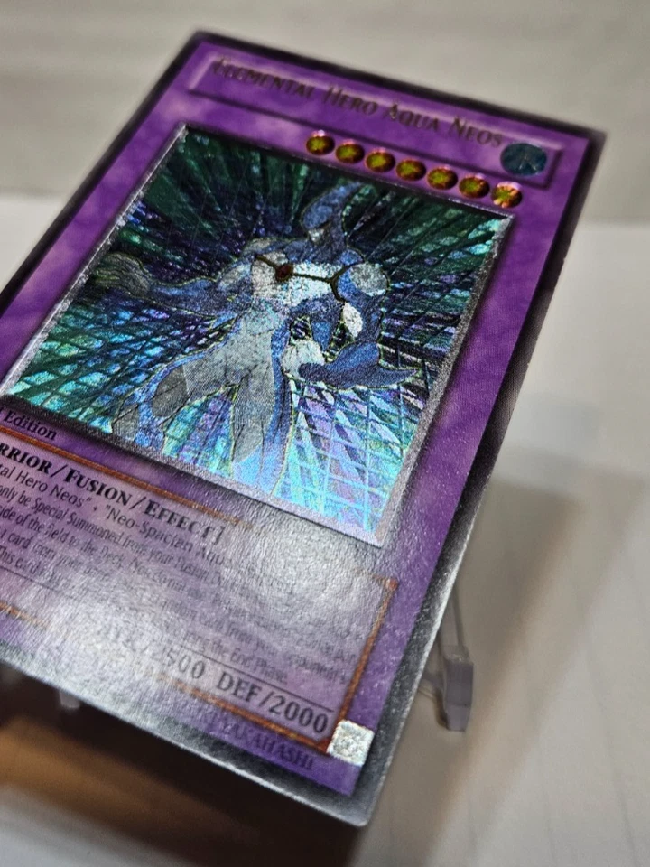 ULTIMATE RARE Elemental Hero Aqua Neos POTD-EN031 1st NAME SHIFT MISPRINT 6973 - Image 2 of 4