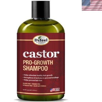Vitamin-Rich Castor Shampoo 12 oz - Natural Hair Growth Solution for Adults