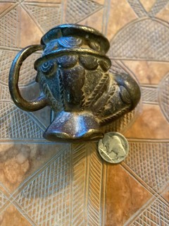 African brass bronze Cote D’Ivoire Pipe Bowl VERITE