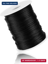 Black Nylon String Cord 110 Yards Braided Ornament Lanyard Thread Bracelet Strin