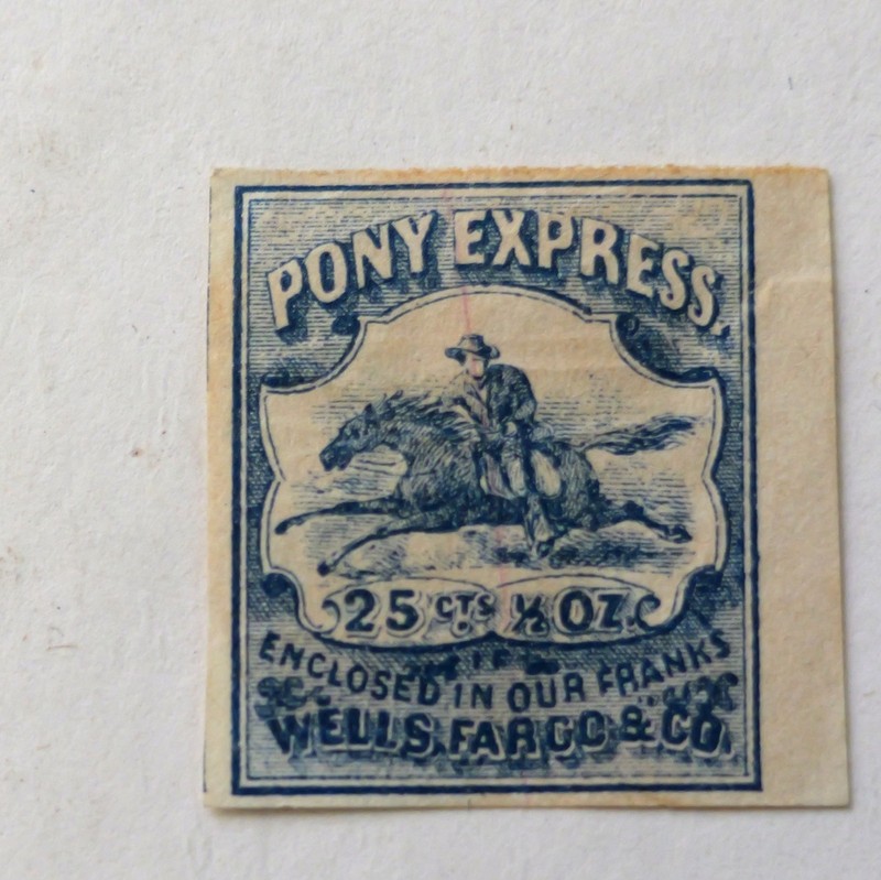 U.S. Local WELLS FARGO PONY EXPRESS Blue25 cent MH Nice margins