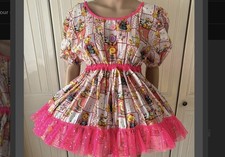Adorable Sissy Adult Baby Dress Bear With Buttons Trim