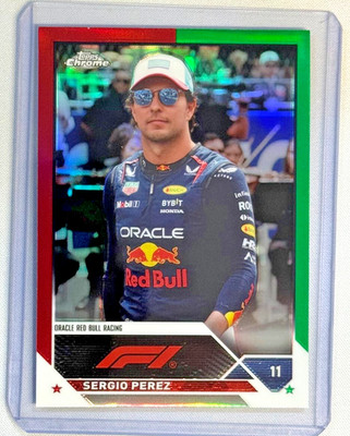 2023 Topps Chrome Formula 1 F1 SERGIO PEREZ Red Green Refractor SSP SP #11