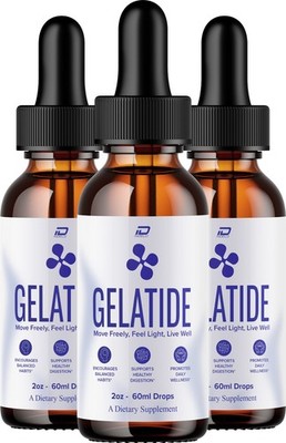 (3 Pack) Gelatide Liquid Drops   Gelatide Natural Blend Healthy Organic Support