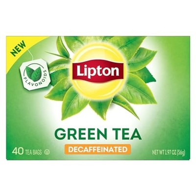 40 Tea Bags, Decaffeinated Green Tea Bags, Unsweetened Teabags for Decaf Hot Tea