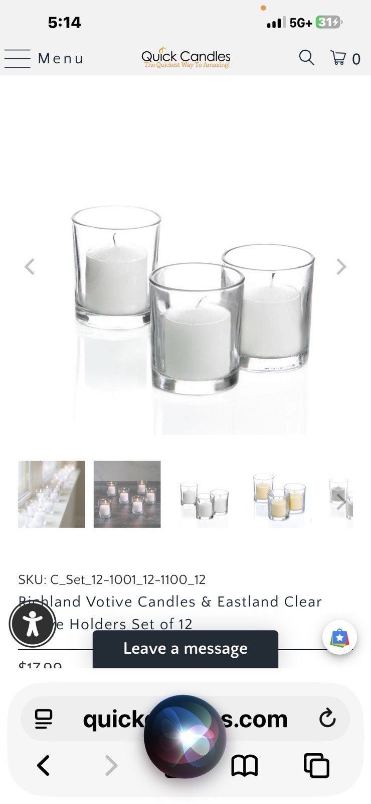 Eastland Votive Clear Glass Candle Holder Set W/ White Candle 12 Pack