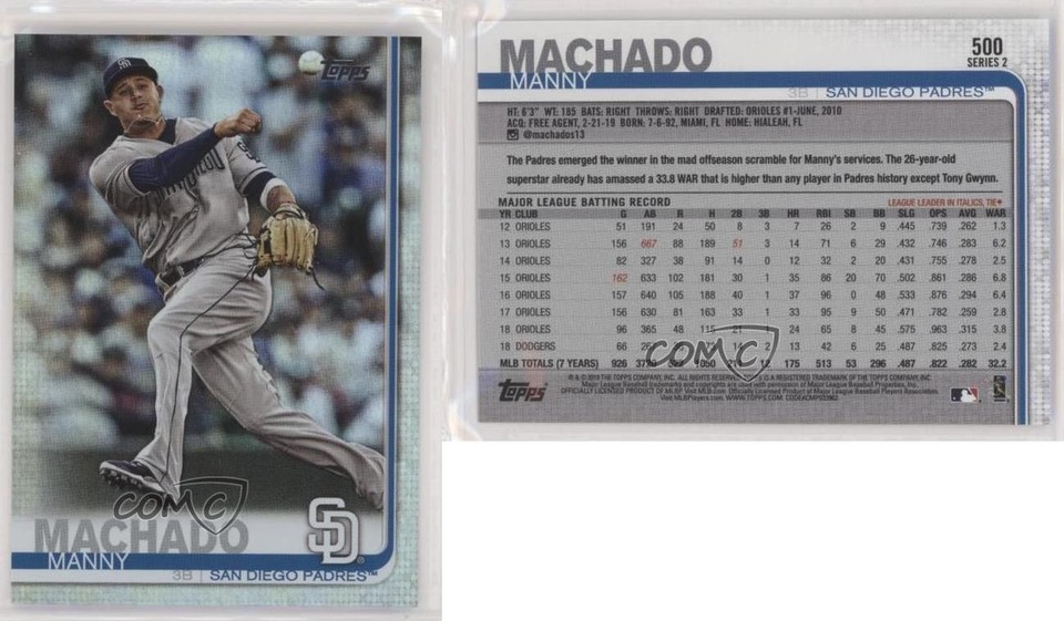 2019 Topps Rainbow Foil Manny Machado #500 8k4 | eBay