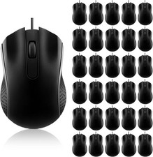 Bonuci 30 Pcs USB Wired Mouse Computer 3 Button Mice Bulk Corded USB Mouse