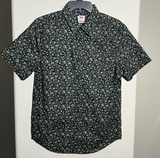 Levi  s Men Size Small Slim Button Down Shirt Blue/Green Floral Pocket
