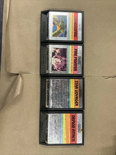4 Atari 2600 Games. Dragonfire, Star Voyager, Demon Attack, Fire Fighter.