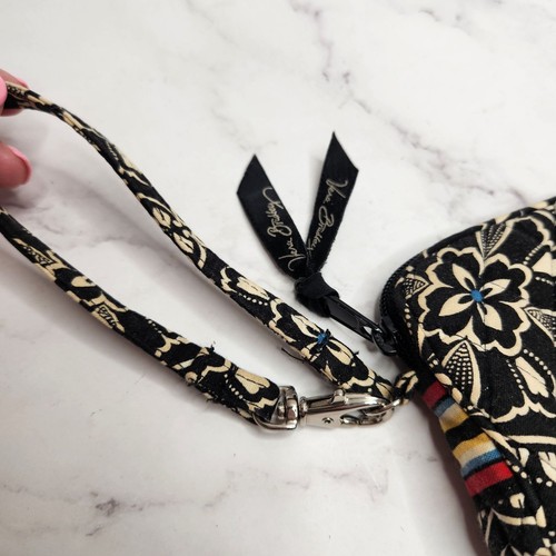 Vera Bradley Barcelona Black White Floral Print Wristlet Clutch Purse Bag - Picture 2 of 7