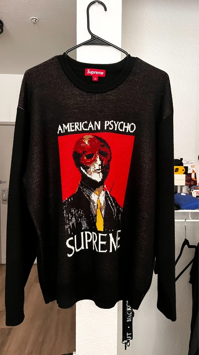 Supreme American Psycho Sweater Mens L Black Patrick Bateman