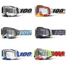 *FREE SHIPPING* 100 PERCENT RACECRAFT 2 CLEAR LENS GOGGLES PICK YOUR COLOR