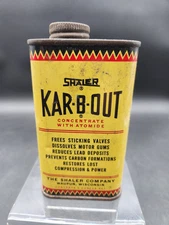 Early Shaler Kar-b-out Engine Valve Cleaner Metal Tin Waupun Wi Almost Full Car 