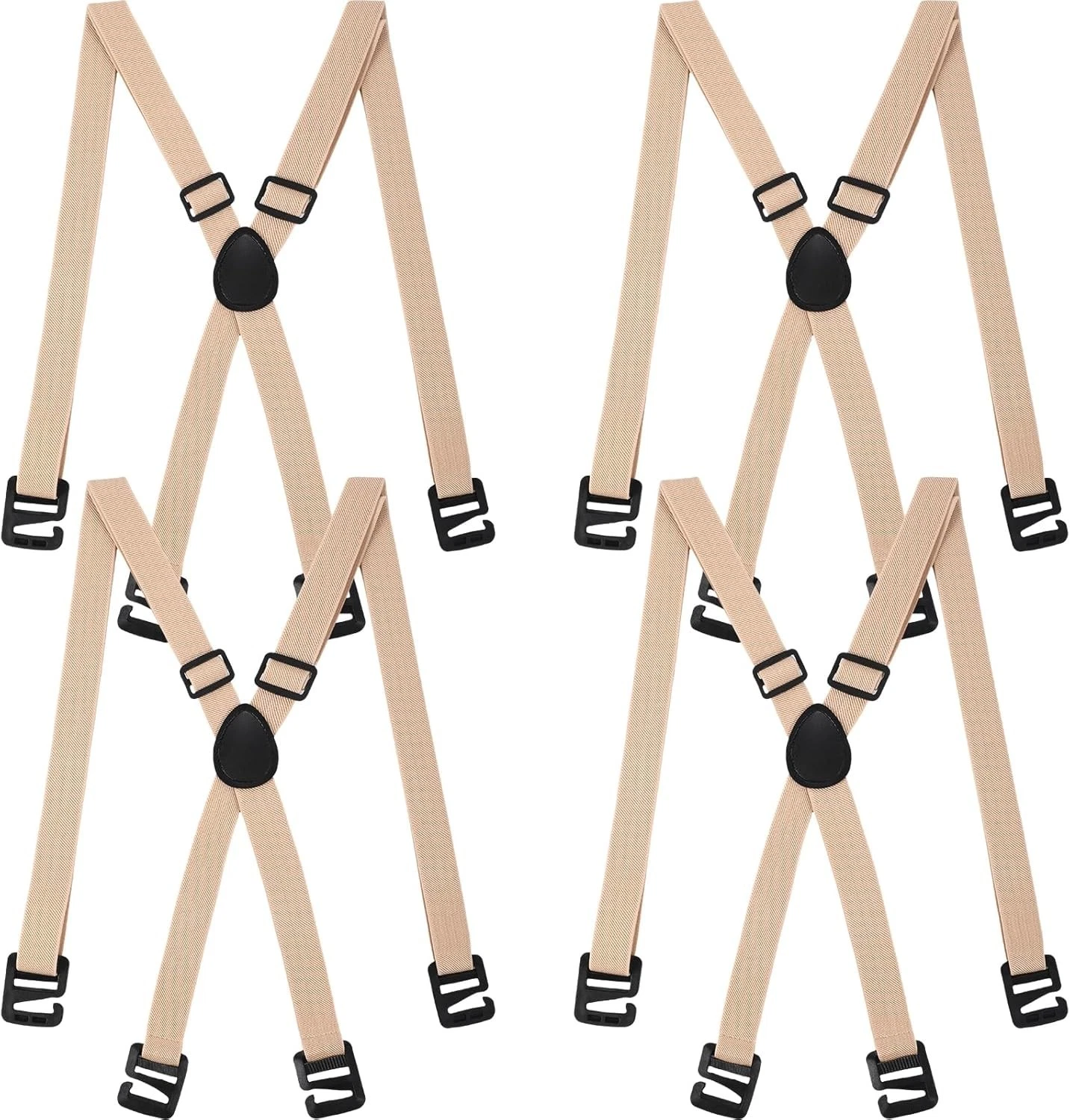 4 Pack Hidden Suspenders Adjustable Under The Shirt Suspenders for Men Clothing