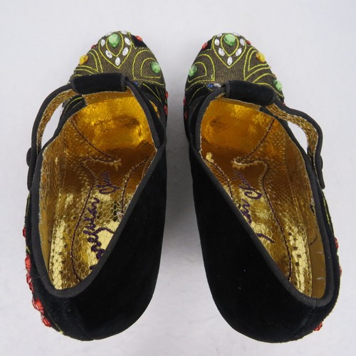 Irregular Choice Black Suede "Irromahari" Jeweled Peacock 3.75" Heel Size 9.5 - Picture 10 of 18