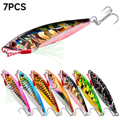 7pcs Fishing Jigs Metal Fishing Spoons Lures Blade Bait Spinner Long Casting