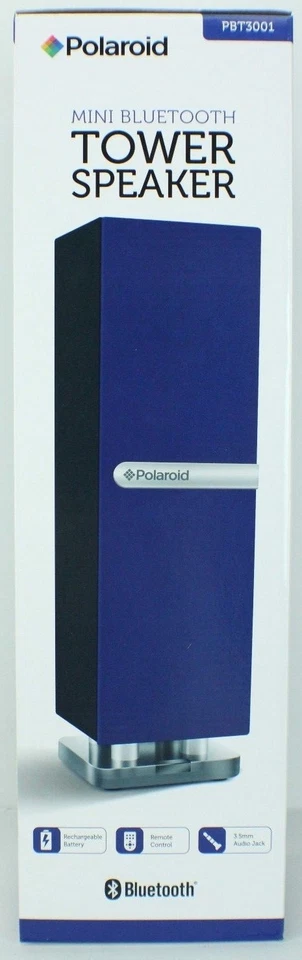 Polaroid  Mini Bluetooth Tower Speaker Remote Rechargeable BLUE Rare NEW - Image 4 of 4