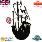 Scottish Great Highland Bagpipe Full Size with Silver Mounts Black Finish Ascend