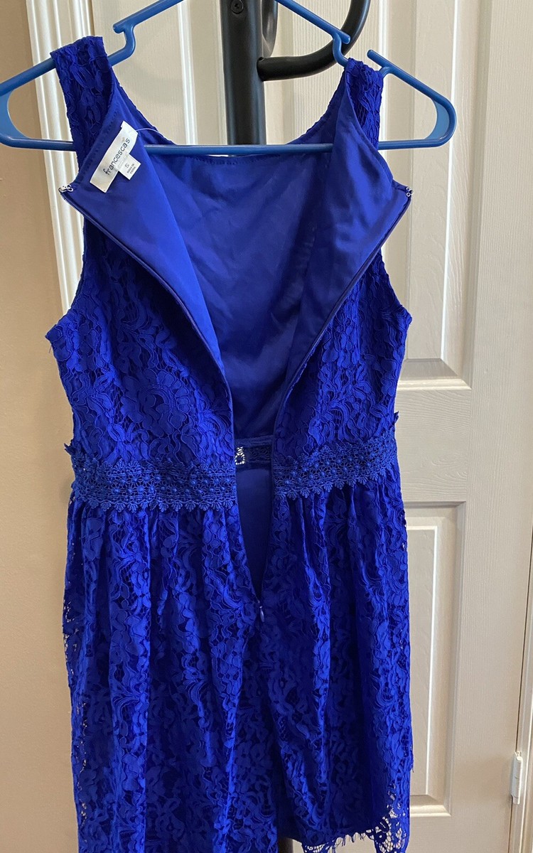 Francesca's Navy Blue Dress Women's Size S Floral Design Sleeveless | eBay