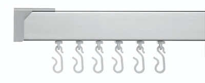 Croydex Shower Curtain Rail Professional Profile 400 with Gliders, 183cm