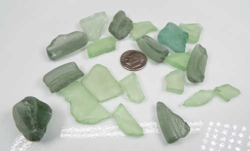 Lot of 20 Pieces Light/DARK Green Genuine Sea Glass Tumbled-JEWELRY-CRAFTS