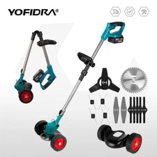 6” Electric Lawn Edger Cordless Weed Grass String Trimmer Cutter Eater 2 Battery